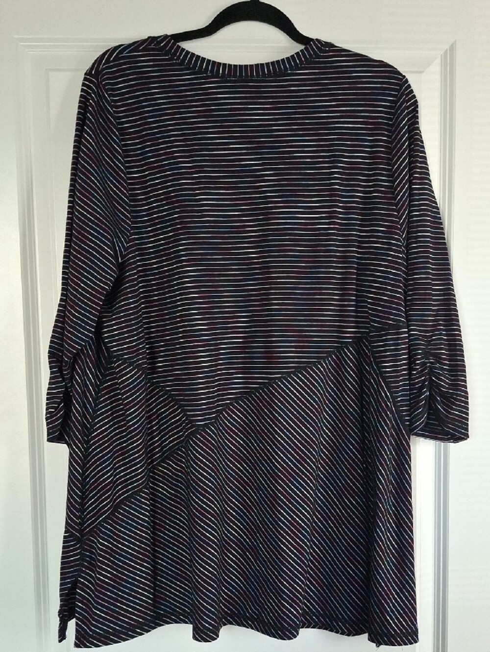 Catherine's Black Multi-Stripe Women's Top - Picture 4 of 5